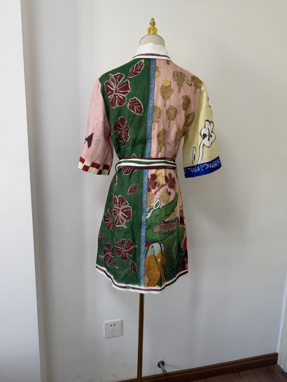 ALEMAIS Tangible Love belted printed linen mini dress - Picture 6 of 12